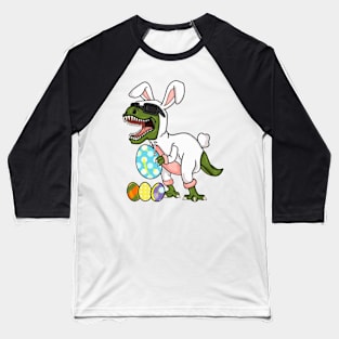 Dinosaur Bunny Happy Easter Day Baseball T-Shirt